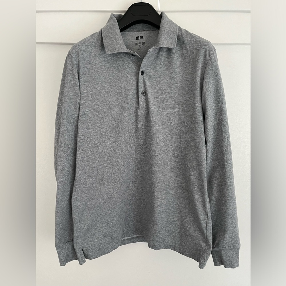 Uniqlo AIRism Long Sleeve Polo Shirt
